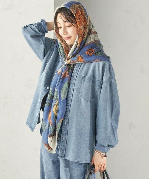 SHIPS / シップス マフラー・ショール・スヌード・ストール | 《予約》manipuri: 120*120 STOLE 26AW | 詳細23