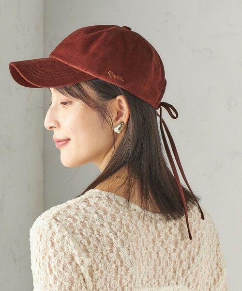 SHIPS / シップス キャップ | 《予約》Revis.: コーデュロイ リボン キャップ（ワイン）