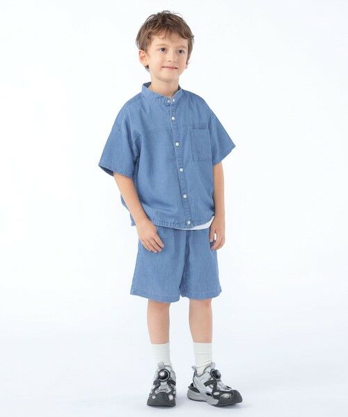 SHIPS / シップス シャツ・ブラウス | SHIPS KIDS:100〜130cm /〈接触冷感〉ドライメッシュ デニム バンドカラー シャツ | 詳細4