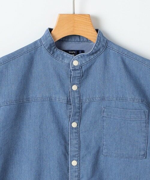 SHIPS / シップス シャツ・ブラウス | SHIPS KIDS:100〜130cm /〈接触冷感〉ドライメッシュ デニム バンドカラー シャツ | 詳細9