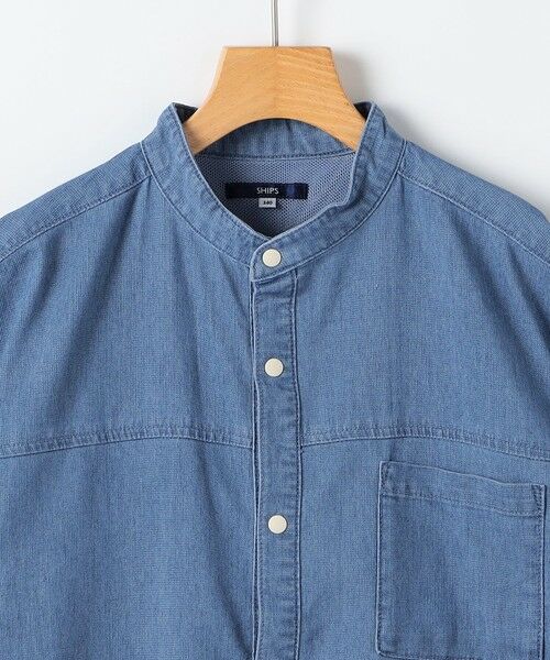 SHIPS / シップス シャツ・ブラウス | SHIPS KIDS:140〜160cm /〈接触冷感〉ドライメッシュ デニム バンドカラー シャツ | 詳細2