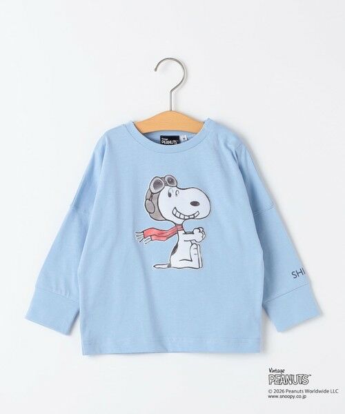 SHIPS / シップス Tシャツ | SHIPS KIDS:80〜90cm / PEANUTS FA プリント ロングスリーブ Tシャツ（ライトブルー）