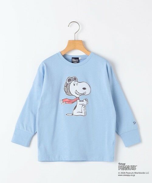 SHIPS / シップス Tシャツ | SHIPS KIDS:100〜130cm / PEANUTS FA プリント ロングスリーブ Tシャツ(ライトブルー)