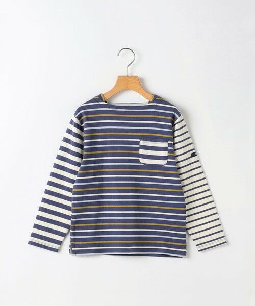 SHIPS / シップス Tシャツ | SHIPS KIDS:80〜90cm /クレイジーパターン ボーダー ロングスリーブ Tシャツ（ネイビー）