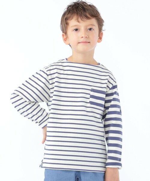 SHIPS / シップス Tシャツ | SHIPS KIDS:100〜130cm /クレイジーパターン ボーダー ロングスリーブ Tシャツ | 詳細1