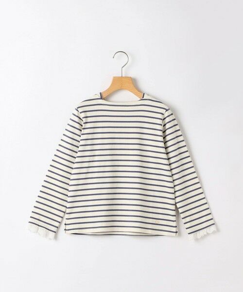 SHIPS / シップス Tシャツ | SHIPS KIDS:80〜90cm/コットンレース ボーダー ロングスリーブ Tシャツ（ホワイト系）