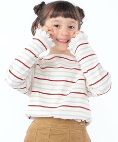 SHIPS / シップス Tシャツ | SHIPS KIDS:100〜130cm/コットンレース ボーダー ロングスリーブ Tシャツ