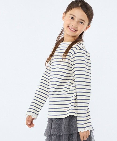SHIPS / シップス Tシャツ | SHIPS KIDS:100〜130cm/コットンレース ボーダー ロングスリーブ Tシャツ | 詳細2