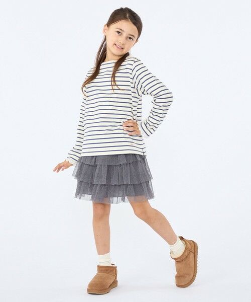 SHIPS / シップス Tシャツ | SHIPS KIDS:100〜130cm/コットンレース ボーダー ロングスリーブ Tシャツ | 詳細4