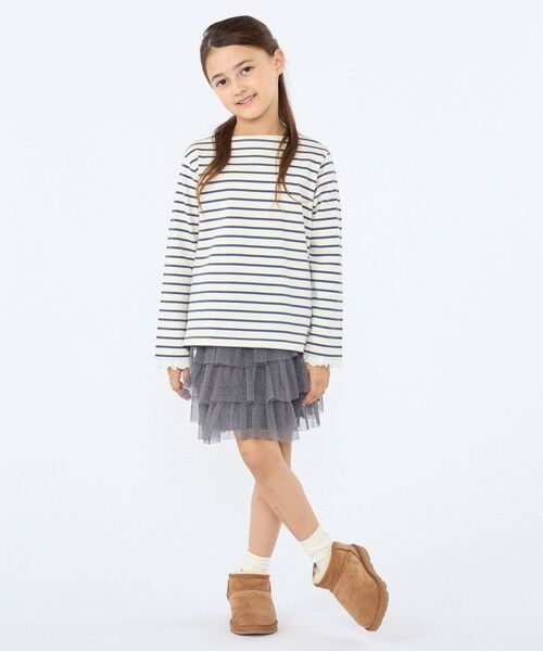 SHIPS / シップス Tシャツ | SHIPS KIDS:100〜130cm/コットンレース ボーダー ロングスリーブ Tシャツ | 詳細5