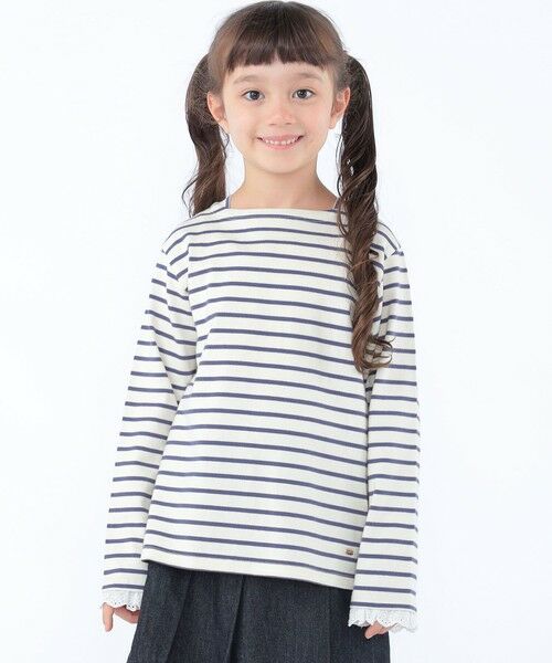 SHIPS / シップス Tシャツ | SHIPS KIDS:100〜130cm/コットンレース ボーダー ロングスリーブ Tシャツ | 詳細7