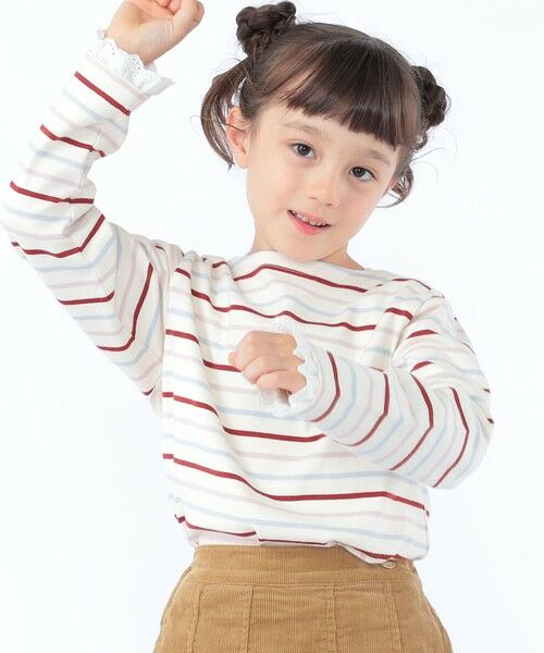 SHIPS / シップス Tシャツ | SHIPS KIDS:100〜130cm/コットンレース ボーダー ロングスリーブ Tシャツ | 詳細20