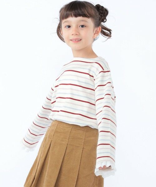 SHIPS / シップス Tシャツ | SHIPS KIDS:100〜130cm/コットンレース ボーダー ロングスリーブ Tシャツ | 詳細21
