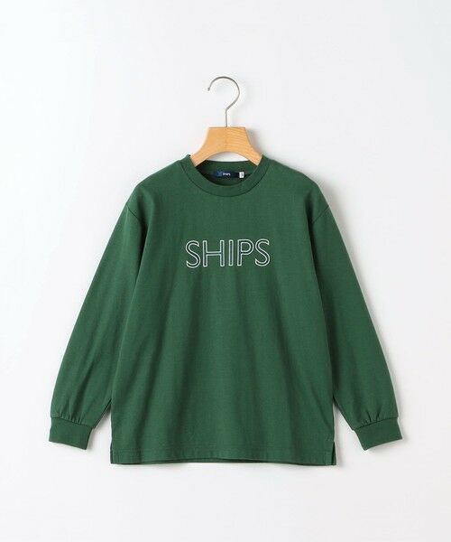 SHIPS / シップス カットソー | SHIPS KIDS:80〜90cm/ 刺繍 ロゴ ロングスリーブ Tシャツ（グリーン）