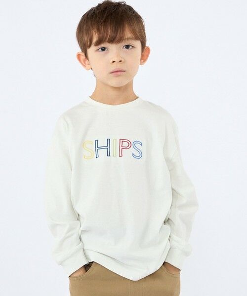 SHIPS / シップス カットソー | SHIPS KIDS:100〜130cm/ 刺繍 ロゴ ロングスリーブ Tシャツ | 詳細1