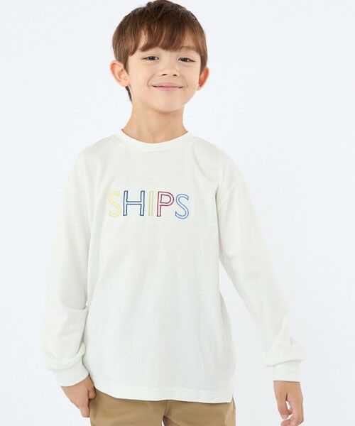 SHIPS / シップス カットソー | SHIPS KIDS:100〜130cm/ 刺繍 ロゴ ロングスリーブ Tシャツ | 詳細2