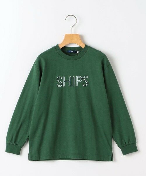 SHIPS / シップス カットソー | SHIPS KIDS:140〜160cm/ 刺繍 ロゴ ロングスリーブ Tシャツ（グリーン）