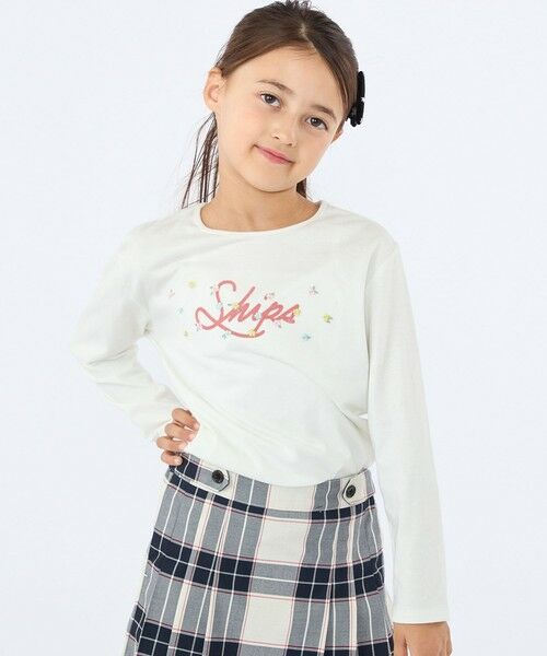 SHIPS / シップス カットソー | SHIPS KIDS:100〜130cm /フラワー ロゴ ロングスリーブ Tシャツ | 詳細1