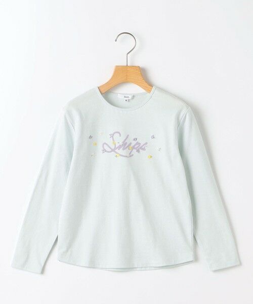 SHIPS / シップス カットソー | SHIPS KIDS:140〜150cm /フラワー ロゴ ロングスリーブ Tシャツ（ミント）
