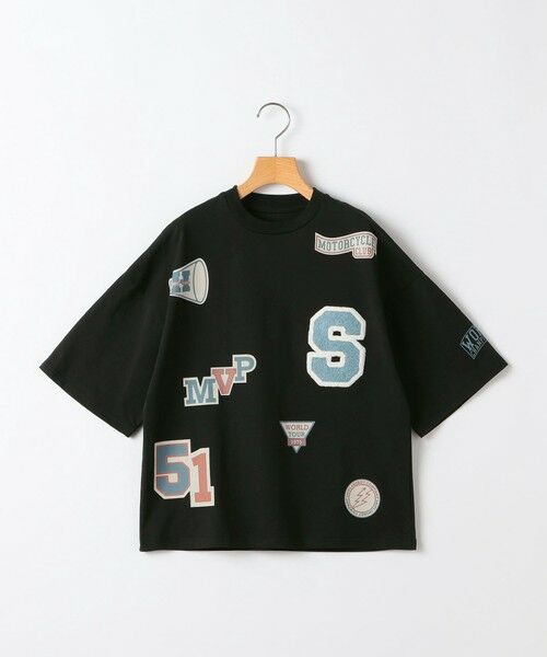 SHIPS / シップス Tシャツ | SHIPS KIDS:140〜160cm /〈UVカット/接触冷感〉ワッペンプリント Tシャツ（ブラック）