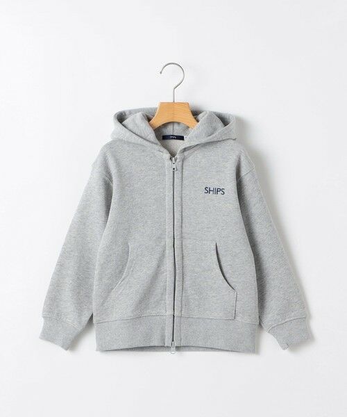 SHIPS / シップス パーカー | SHIPS KIDS:80〜90cm / ロゴ フード ジップ パーカ（ライトグレー）