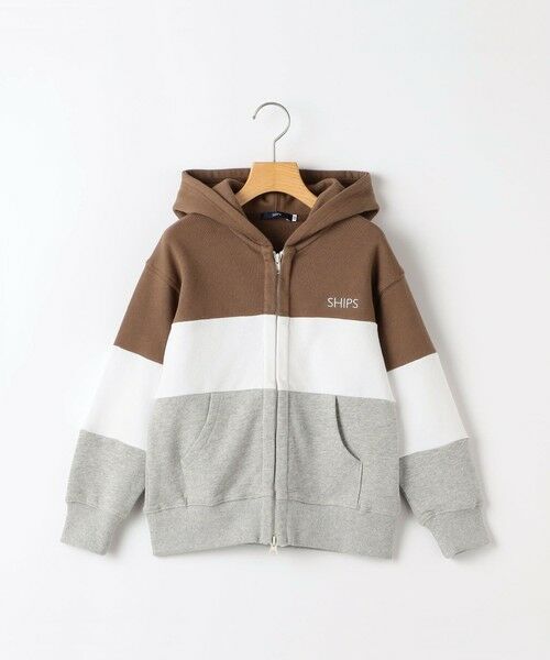 SHIPS / シップス パーカー | SHIPS KIDS:80〜90cm / ロゴ フード ジップ パーカ（ブラウン）