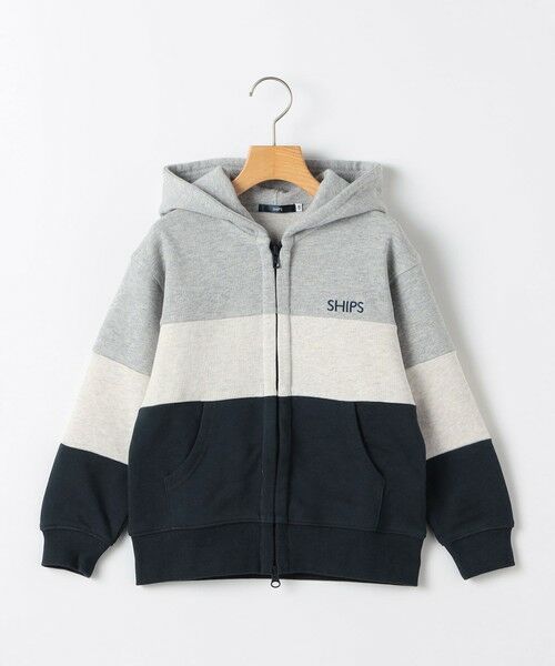 SHIPS / シップス パーカー | SHIPS KIDS:100〜130cm / ロゴ フード ジップ パーカ(ヘザーグレー)