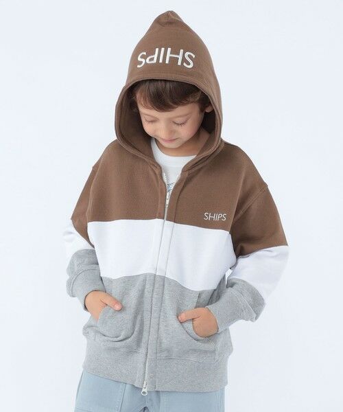 SHIPS / シップス パーカー | SHIPS KIDS:100〜130cm / ロゴ フード ジップ パーカ(ブラウン)