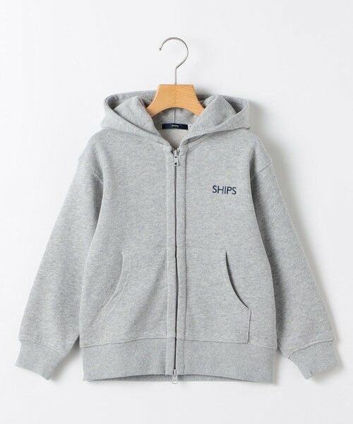 SHIPS / シップス パーカー | SHIPS KIDS:140〜160cm / ロゴ フード ジップ パーカ(ライトグレー)