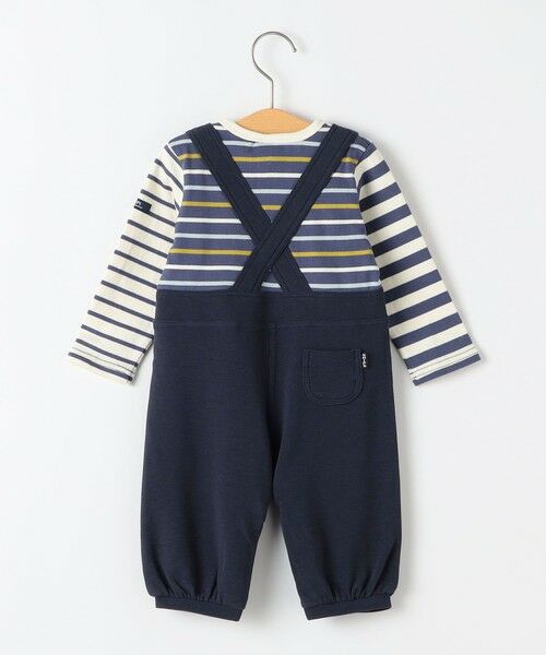 SHIPS / シップス ロンパース | SHIPS KIDS:70〜80cm / ボーダー フェイク レイヤード ロンパース | 詳細2