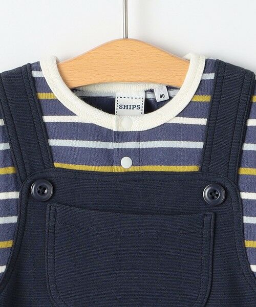 SHIPS / シップス ロンパース | SHIPS KIDS:70〜80cm / ボーダー フェイク レイヤード ロンパース | 詳細3