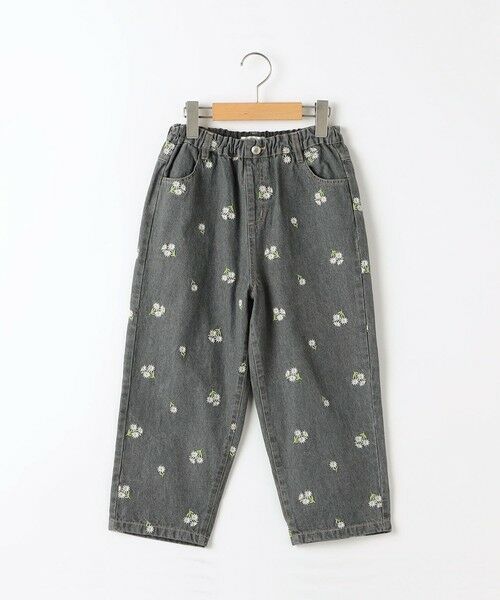 SHIPS / シップス デニムパンツ | SHIPS KIDS:90cm/フラワー エンブロイダリー デニム パンツ（ブラック）