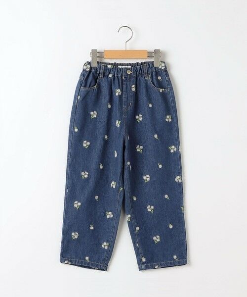 SHIPS / シップス デニムパンツ | SHIPS KIDS:90cm/フラワー エンブロイダリー デニム パンツ（ネイビー）
