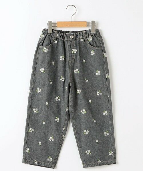 SHIPS / シップス デニムパンツ | SHIPS KIDS:140〜150cm/フラワー エンブロイダリー デニム パンツ（ブラック）