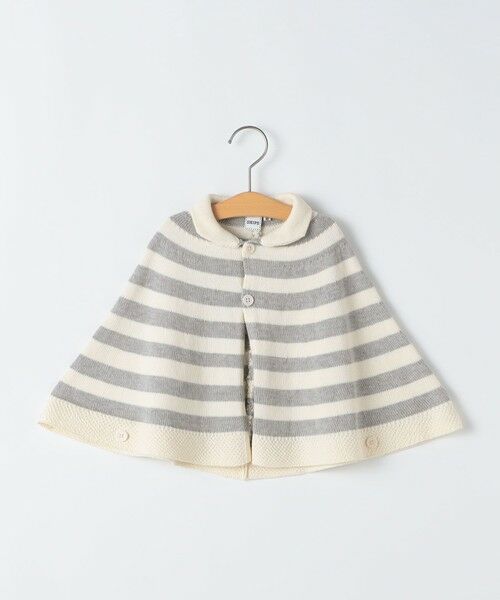 SHIPS / シップス ベビー・キッズウエア | SHIPS KIDS:〈手洗い可能〉ベビー ボーダー ニット マント（ライトグレー）