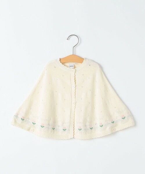 SHIPS / シップス ベビー・キッズウエア | SHIPS KIDS:〈手洗い可能〉ベビー フラワー モチーフ ニット マント（オフホワイト）