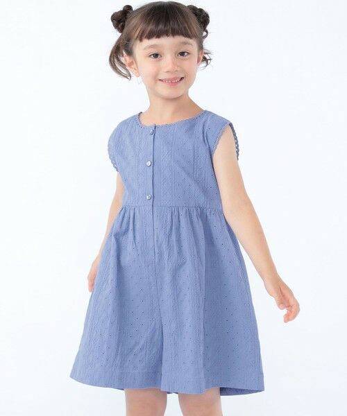 SHIPS / シップス サロペット・オールインワン | SHIPS KIDS:100〜130cm / エンブロイダリー サロペット(ライトブルー)