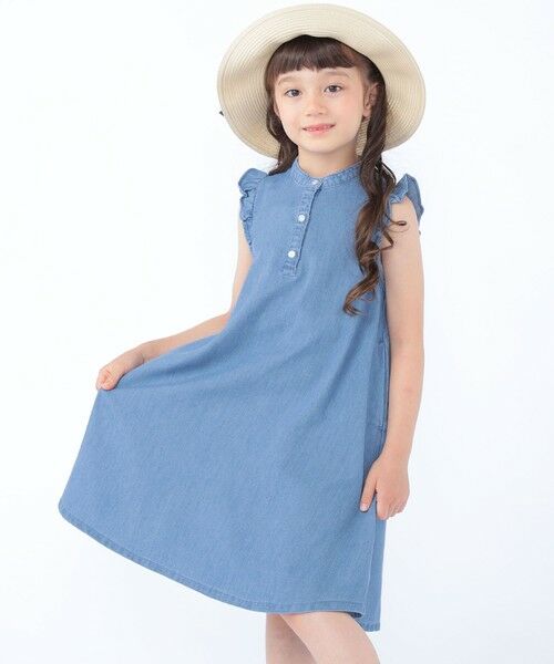 SHIPS / シップス ロング・マキシ丈ワンピース | SHIPS KIDS:100〜130cm /〈接触冷感〉ドライメッシュ デニム ワンピース | 詳細2