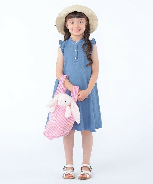SHIPS / シップス ロング・マキシ丈ワンピース | SHIPS KIDS:100〜130cm /〈接触冷感〉ドライメッシュ デニム ワンピース | 詳細4