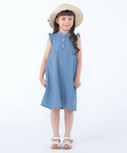 SHIPS / シップス ロング・マキシ丈ワンピース | SHIPS KIDS:100〜130cm /〈接触冷感〉ドライメッシュ デニム ワンピース | 詳細6