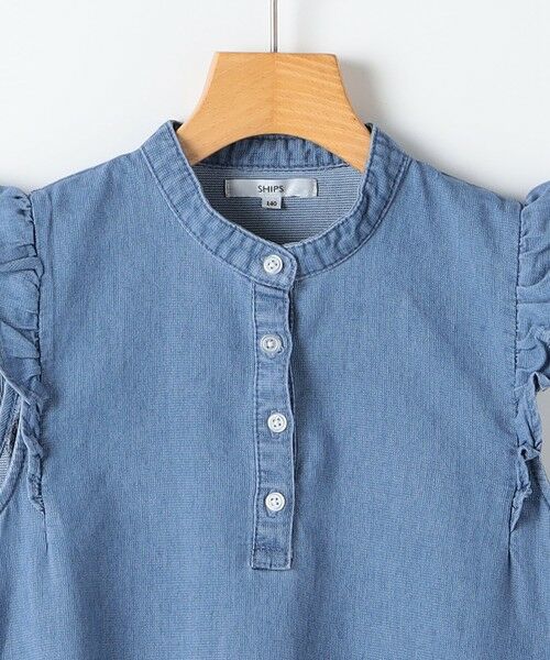SHIPS / シップス ロング・マキシ丈ワンピース | SHIPS KIDS:140〜150cm /〈接触冷感〉ドライメッシュ デニム ワンピース | 詳細4