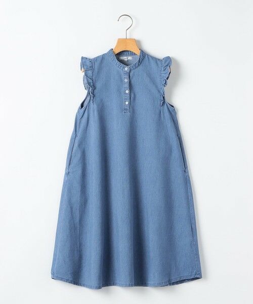 SHIPS / シップス ロング・マキシ丈ワンピース | SHIPS KIDS:140〜150cm /〈接触冷感〉ドライメッシュ デニム ワンピース（ライトブルー）