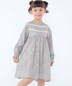 SHIPS / シップス ロング・マキシ丈ワンピース | SHIPS KIDS:100〜130cm / リバティ ギャザー ワンピース 長袖