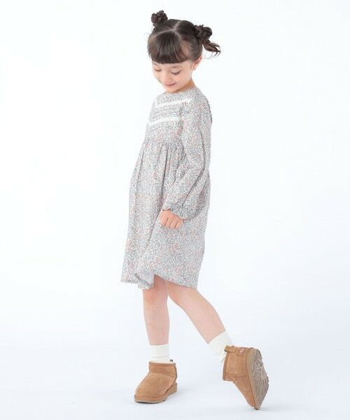 SHIPS / シップス ロング・マキシ丈ワンピース | SHIPS KIDS:100〜130cm / リバティ ギャザー ワンピース 長袖 | 詳細3