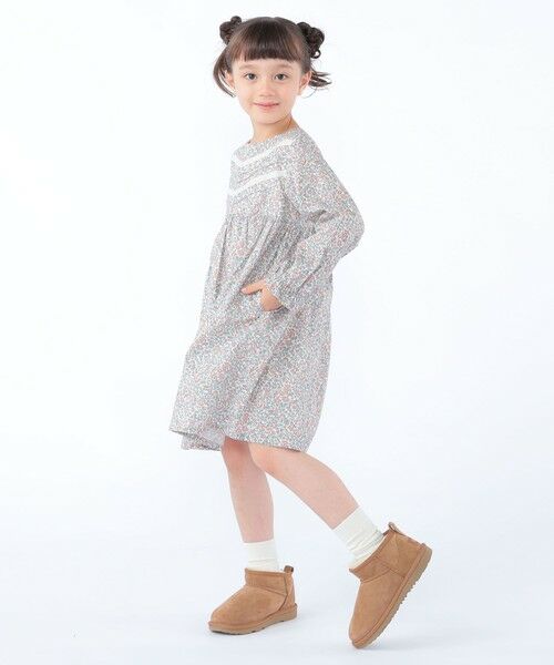 SHIPS / シップス ロング・マキシ丈ワンピース | SHIPS KIDS:100〜130cm / リバティ ギャザー ワンピース 長袖 | 詳細7