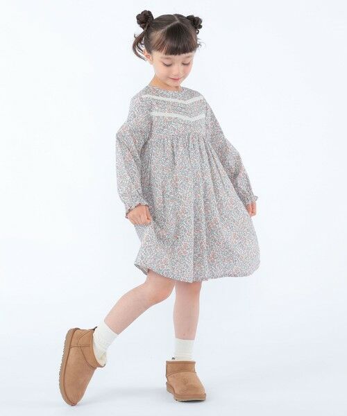 SHIPS / シップス ロング・マキシ丈ワンピース | SHIPS KIDS:100〜130cm / リバティ ギャザー ワンピース 長袖 | 詳細8