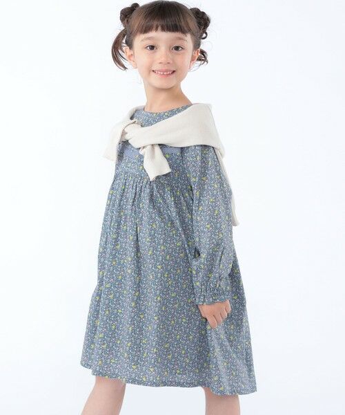 SHIPS / シップス ロング・マキシ丈ワンピース | SHIPS KIDS:100〜130cm / リバティ ギャザー ワンピース 長袖 | 詳細21