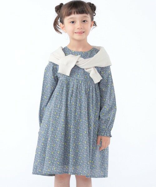 SHIPS / シップス ロング・マキシ丈ワンピース | SHIPS KIDS:100〜130cm / リバティ ギャザー ワンピース 長袖 | 詳細19
