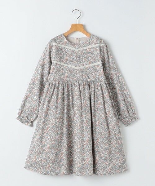SHIPS / シップス ロング・マキシ丈ワンピース | SHIPS KIDS:140〜150cm / リバティ ギャザー ワンピース 長袖（ピンク系）