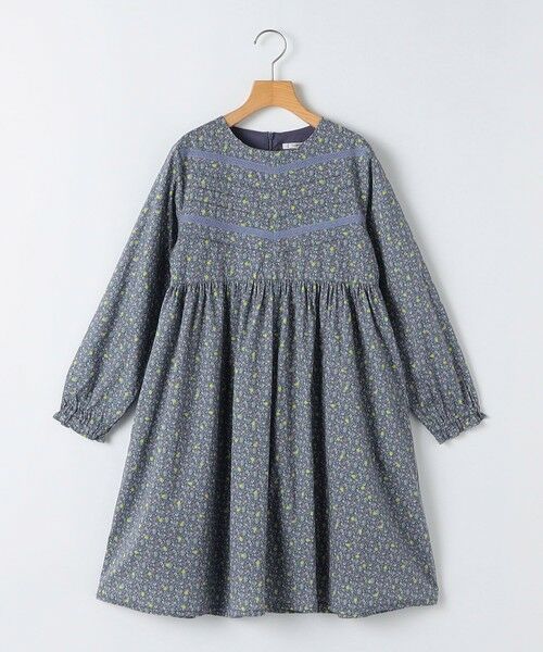SHIPS / シップス ロング・マキシ丈ワンピース | SHIPS KIDS:140〜150cm / リバティ ギャザー ワンピース 長袖（ネイビー）